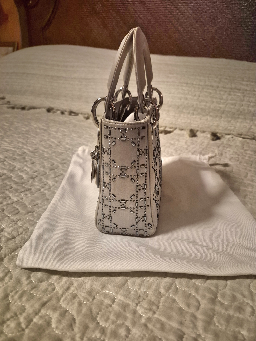 Christian Dior Satin Crystal Cannage Mini Lady Dior Limited Edition. - Picture 5 of 12